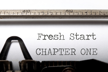 Fresh start chapter one printed on an old typewriter